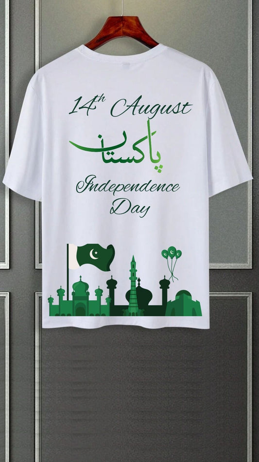 Down shoulder White Tees Azadi 2
